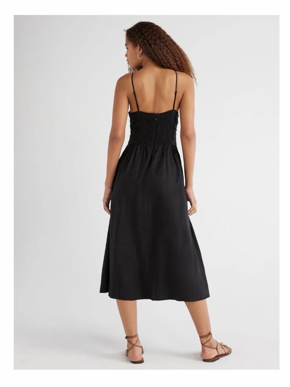 ✨NWT✨ FREE ASSEMBLY Strappy Ruched Midi Cutout Dress - Large - Picture 2 of 11